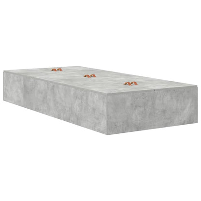 vidaXL Storage Bed Frame with Door Concrete Grey 90 cm Engineered Wood
