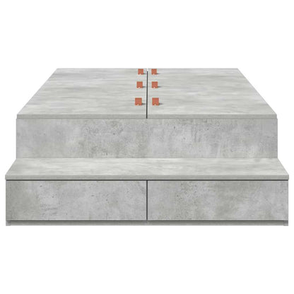 vidaXL Storage Bed Frame with Door Concrete Grey 90 cm Engineered Wood