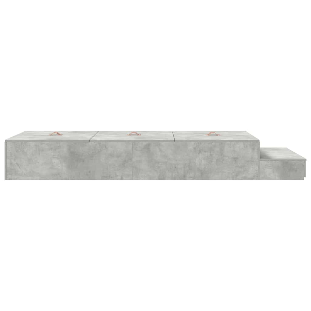 vidaXL Storage Bed Frame with Door Concrete Grey 90 cm Engineered Wood