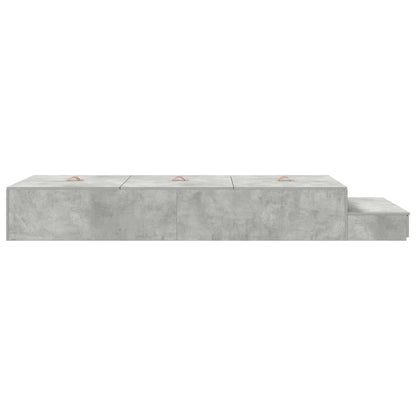 vidaXL Storage Bed Frame with Door Concrete Grey 90 cm Engineered Wood