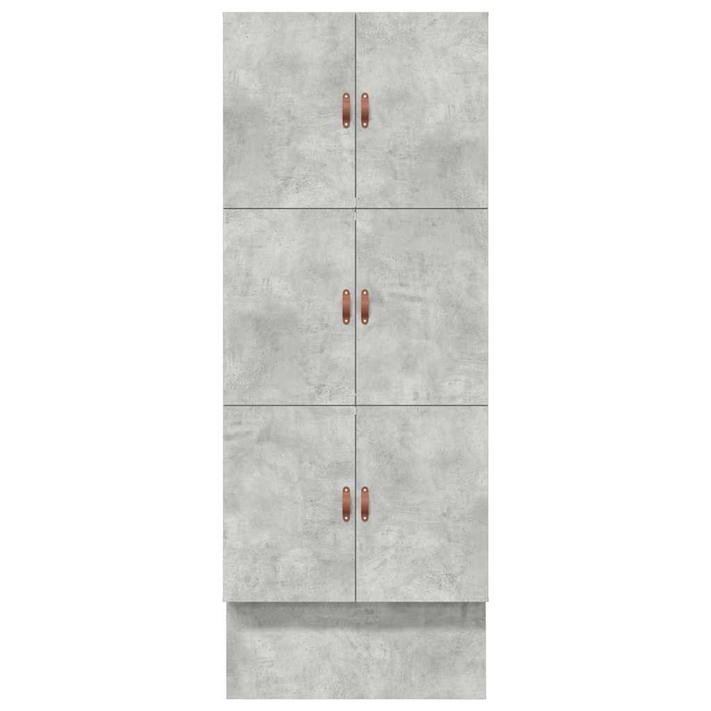 vidaXL Storage Bed Frame with Door Concrete Grey 90 cm Engineered Wood