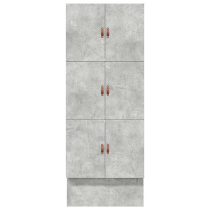 vidaXL Storage Bed Frame with Door Concrete Grey 90 cm Engineered Wood