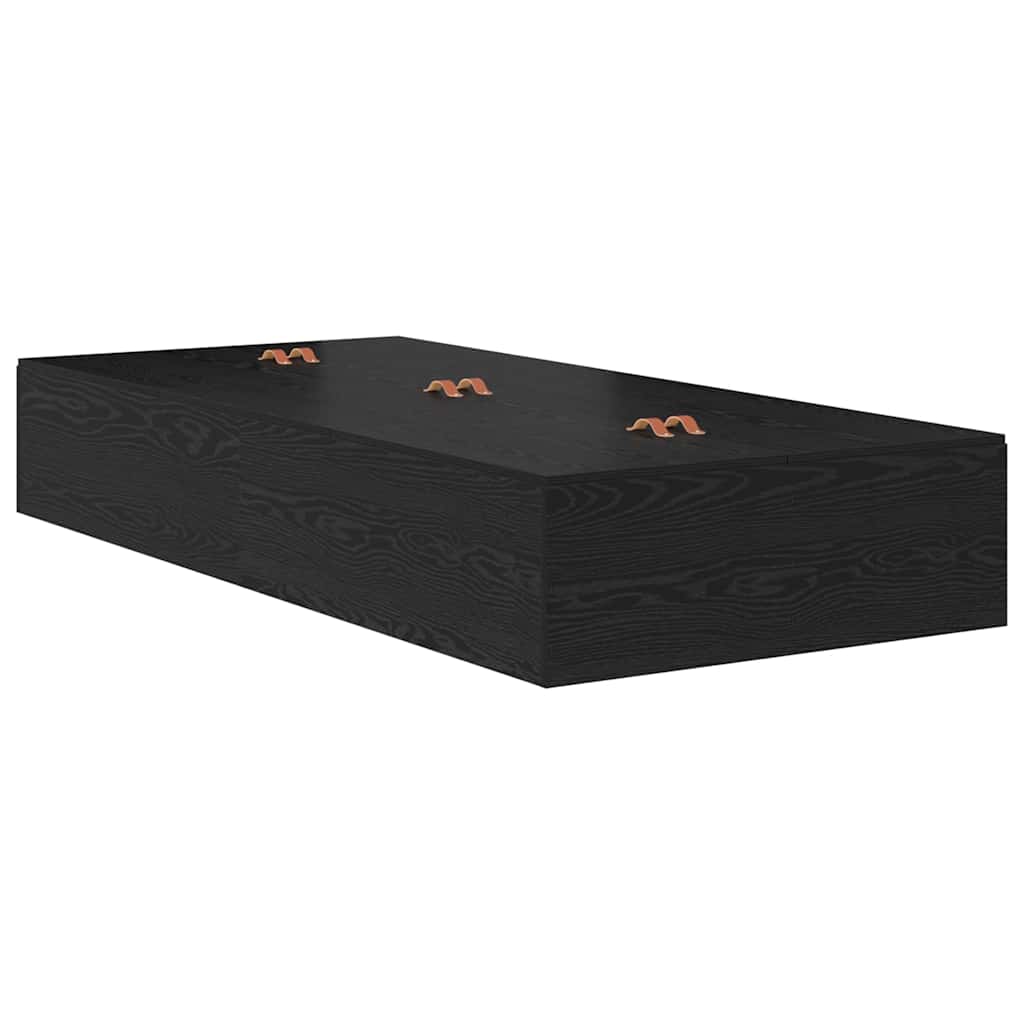 vidaXL Storage Bed Frame with Drawer Black Oak 100 cm Engineered Wood