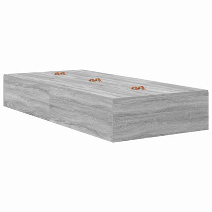 vidaXL Storage Bed Frame Grey Sonoma 100 cm Engineered Wood
