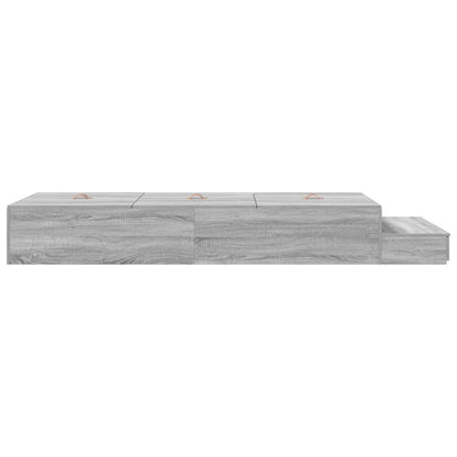 vidaXL Storage Bed Frame Grey Sonoma 100 cm Engineered Wood