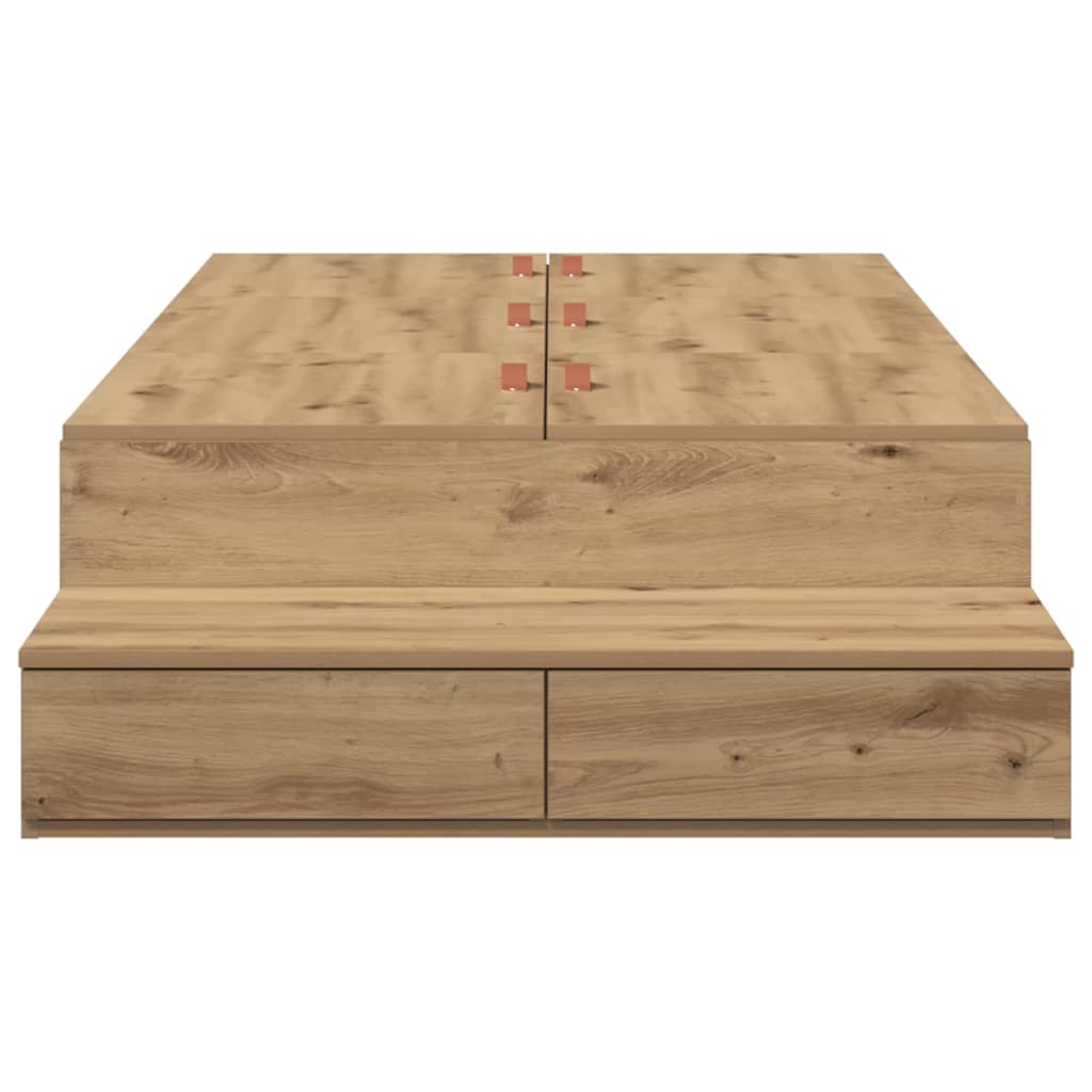 vidaXL Storage Bed Frame Artisan Oak 100 cm Engineered Wood