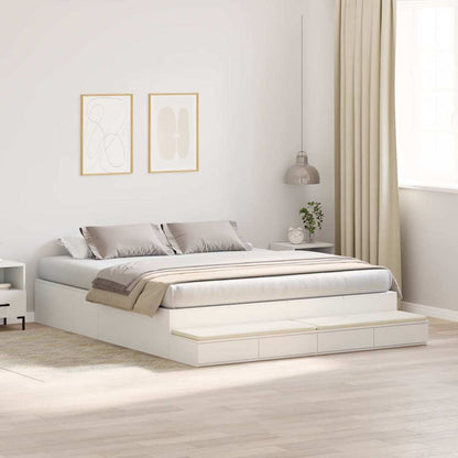 vidaXL Storage Bed Frame with Drawer White 200 cm Engineered Wood