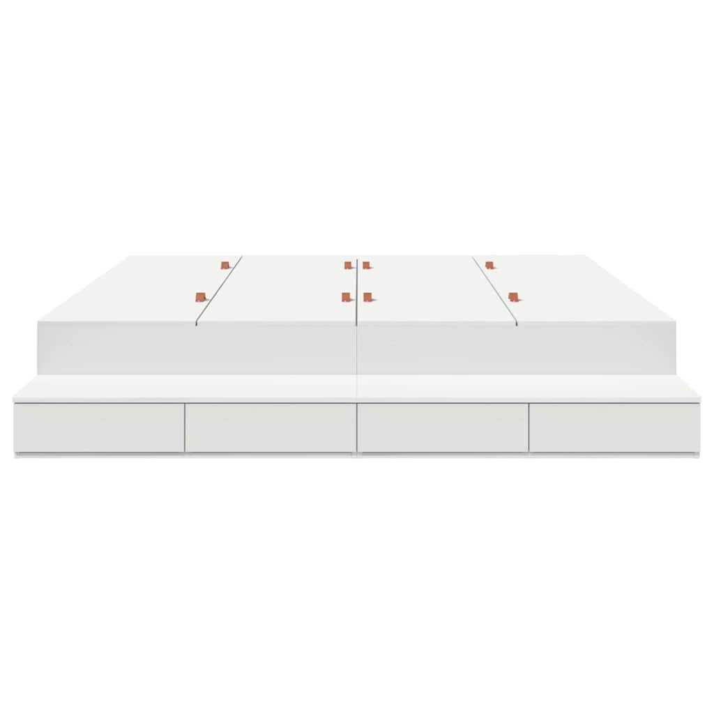 vidaXL Storage Bed Frame with Drawer White 200 cm Engineered Wood