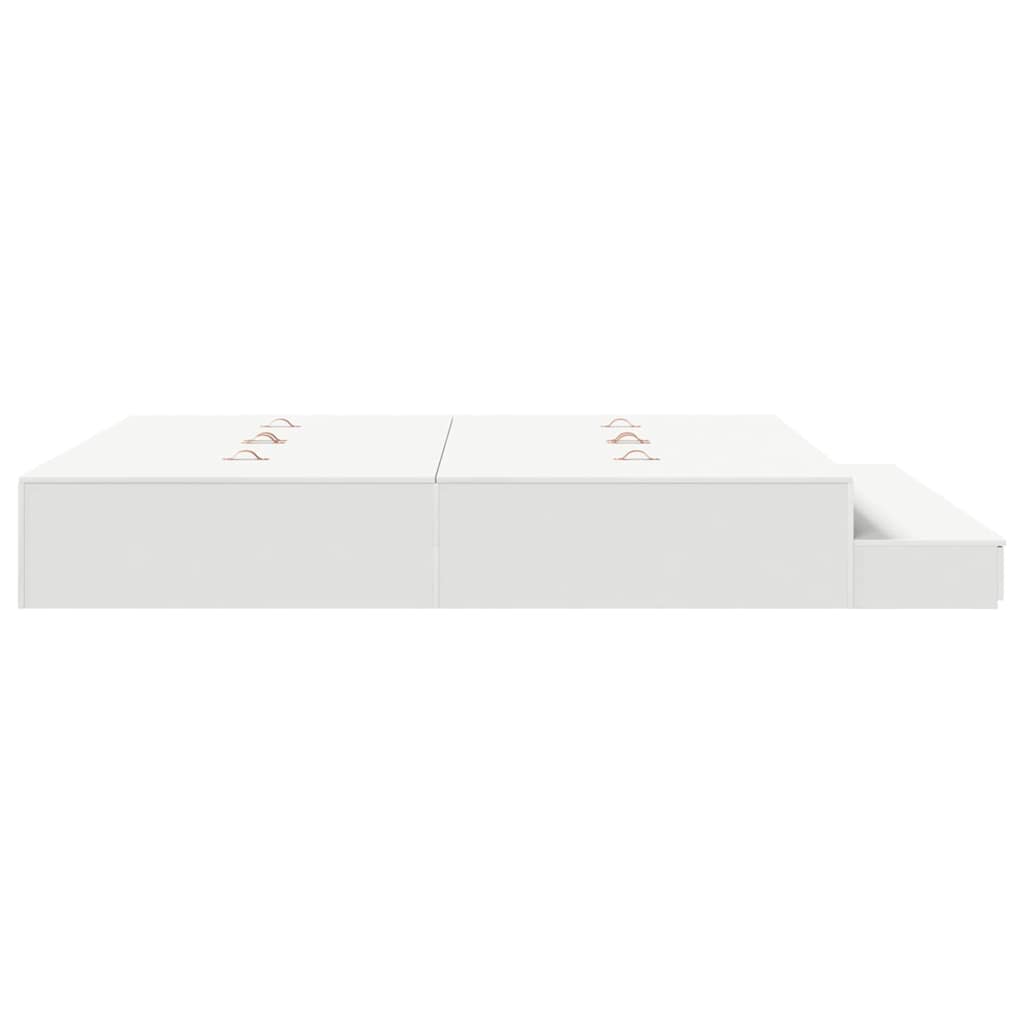 vidaXL Storage Bed Frame with Drawer White 200 cm Engineered Wood