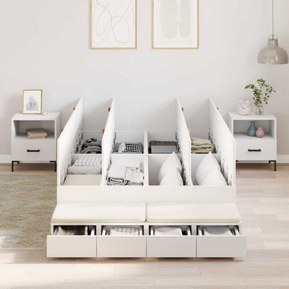 vidaXL Storage Bed Frame with Drawer White 120 cm Engineered Wood