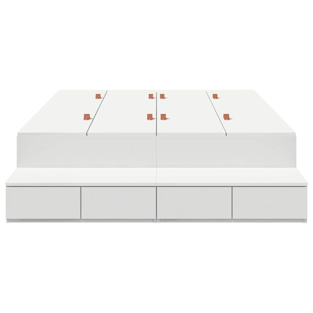 vidaXL Storage Bed Frame with Drawer White 120 cm Engineered Wood