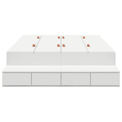 vidaXL Storage Bed Frame with Drawer White 120 cm Engineered Wood