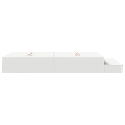vidaXL Storage Bed Frame with Drawer White 120 cm Engineered Wood