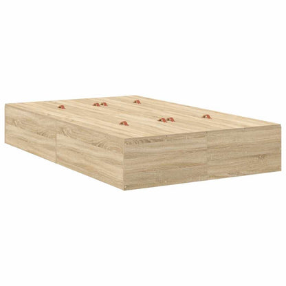 vidaXL Storage Bed Frame with Drawer Sonoma Oak 120 cm Engineered Wood
