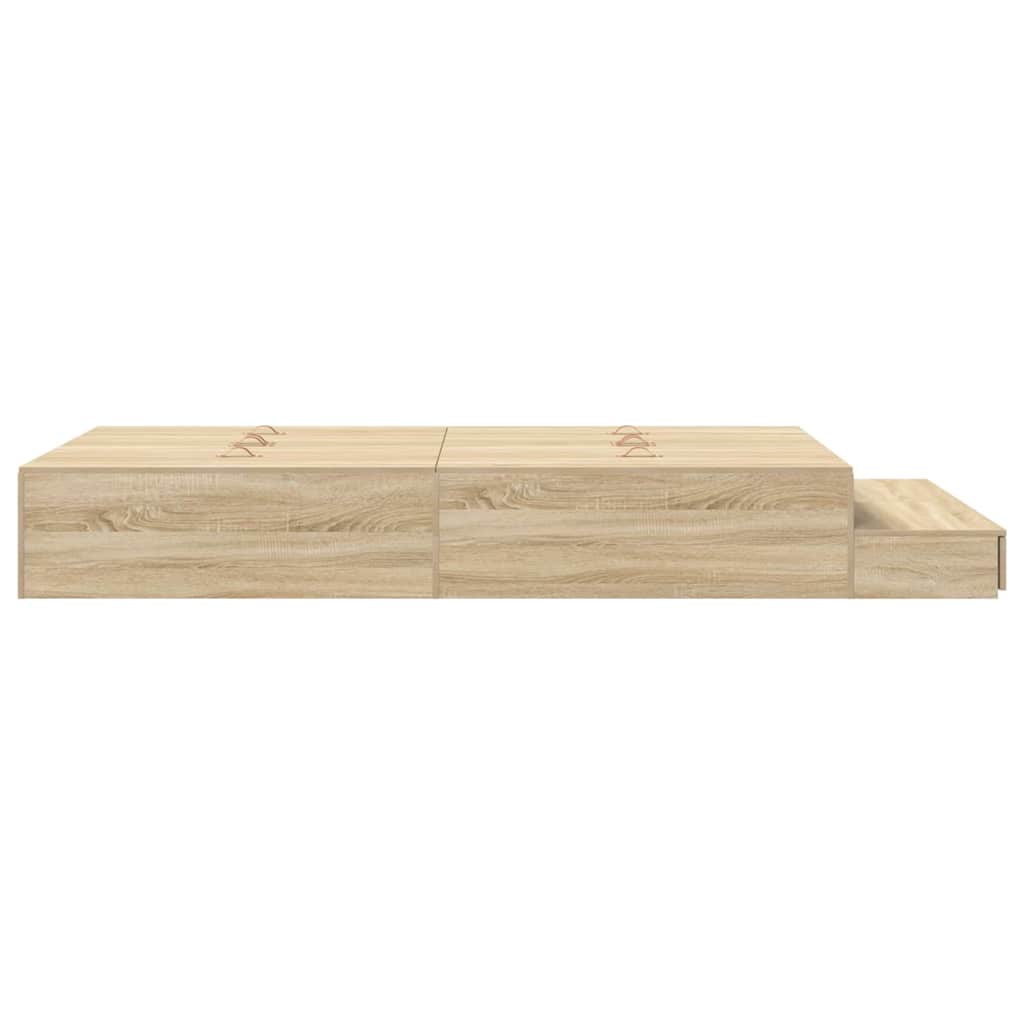 vidaXL Storage Bed Frame with Drawer Sonoma Oak 120 cm Engineered Wood