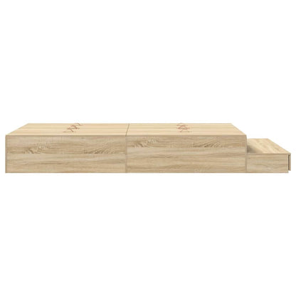 vidaXL Storage Bed Frame with Drawer Sonoma Oak 120 cm Engineered Wood