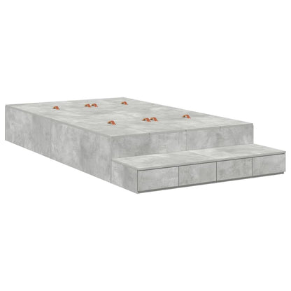 vidaXL Storage Bed Frame Concrete Grey 120 cm Engineered Wood