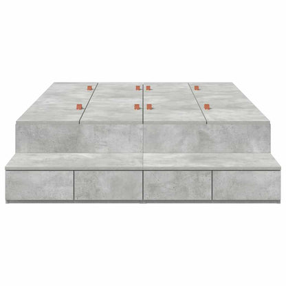 vidaXL Storage Bed Frame Concrete Grey 120 cm Engineered Wood