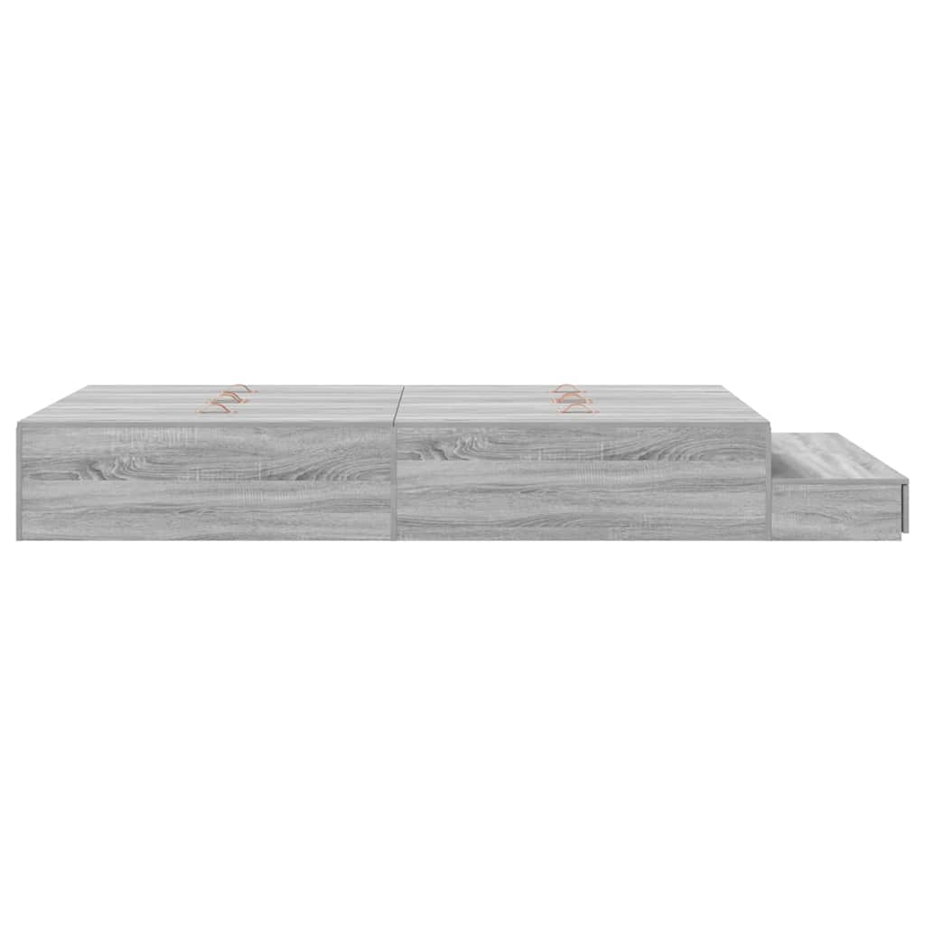 vidaXL Storage Bed Frame Grey Sonoma 120 cm Engineered Wood