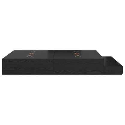 vidaXL Storage Bed Frame with Drawer Black Oak 140 cm Engineered Wood