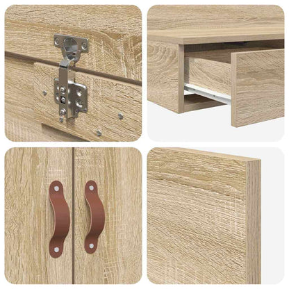 vidaXL Storage Bed Frame with Drawer Sonoma Oak 140 cm Engineered Wood