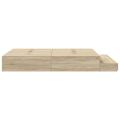 vidaXL Storage Bed Frame with Drawer Sonoma Oak 140 cm Engineered Wood