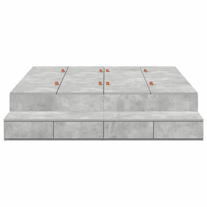 vidaXL Storage Bed Frame Concrete Grey 150 cm Engineered Wood