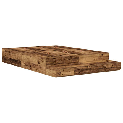 vidaXL Storage Bed Frame with Drawer Old Wood 150 cm Engineered Wood