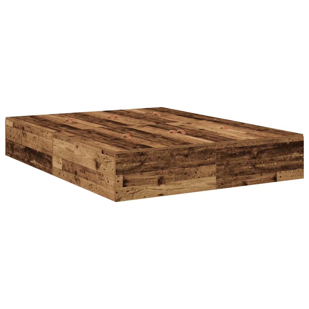 vidaXL Storage Bed Frame with Drawer Old Wood 150 cm Engineered Wood