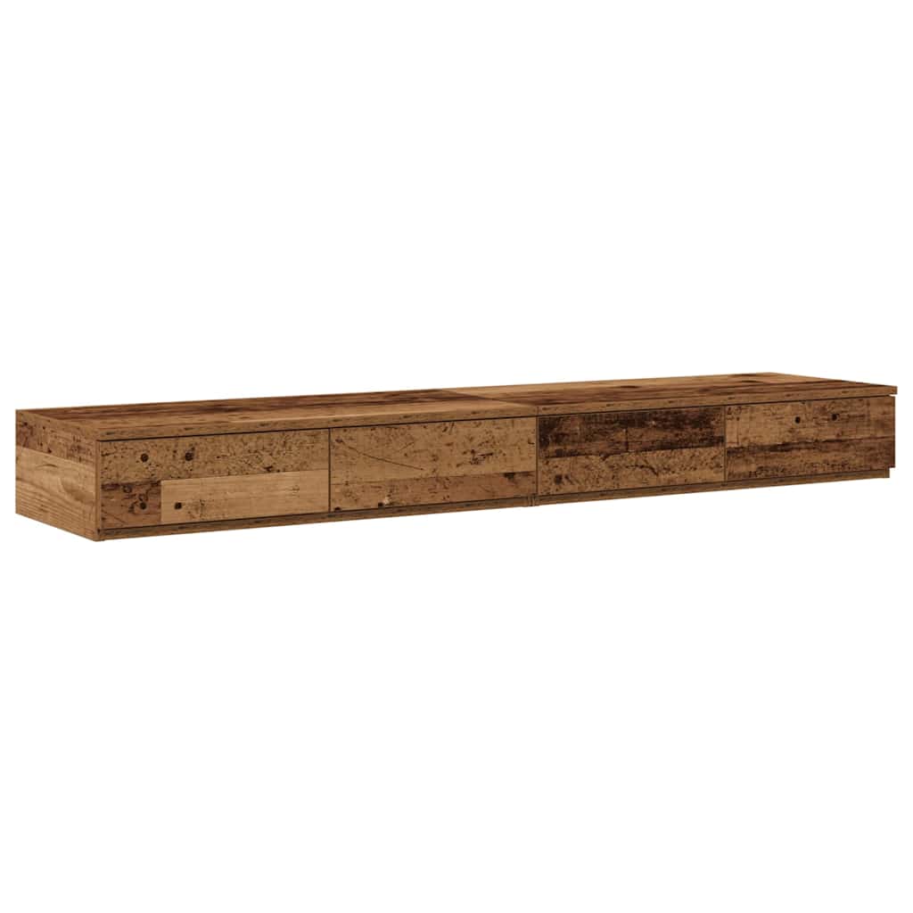 vidaXL Storage Bed Frame with Drawer Old Wood 150 cm Engineered Wood