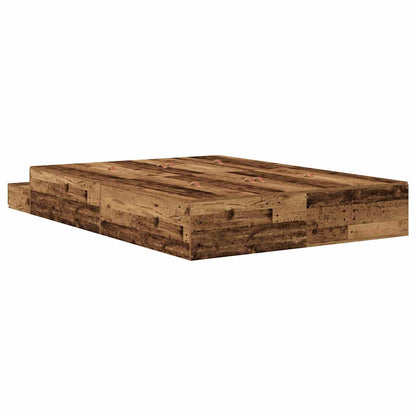 vidaXL Storage Bed Frame with Drawer Old Wood 150 cm Engineered Wood