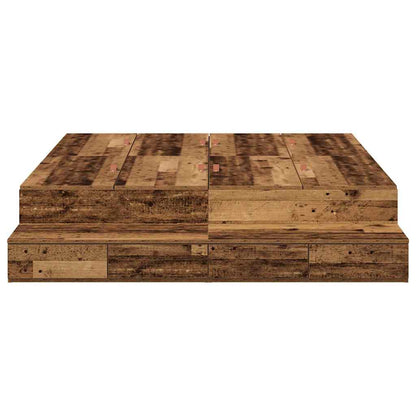 vidaXL Storage Bed Frame with Drawer Old Wood 150 cm Engineered Wood