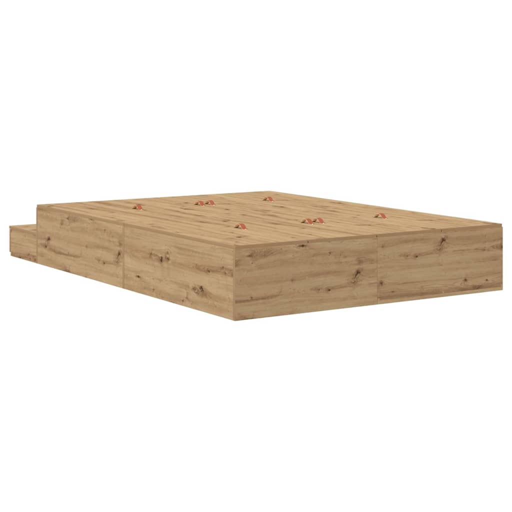 vidaXL Storage Bed Frame Artisan Oak 150 cm Engineered Wood