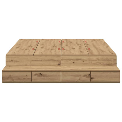 vidaXL Storage Bed Frame with Door Artisan Oak 150 cm Engineered Wood