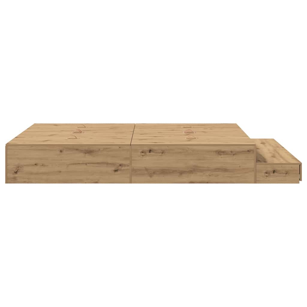vidaXL Storage Bed Frame with Door Artisan Oak 150 cm Engineered Wood