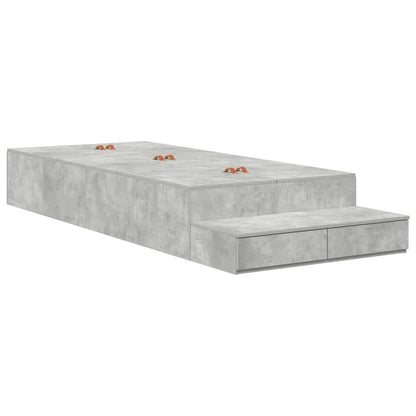 vidaXL Storage Bed Frame Concrete Grey 90 cm Engineered Wood