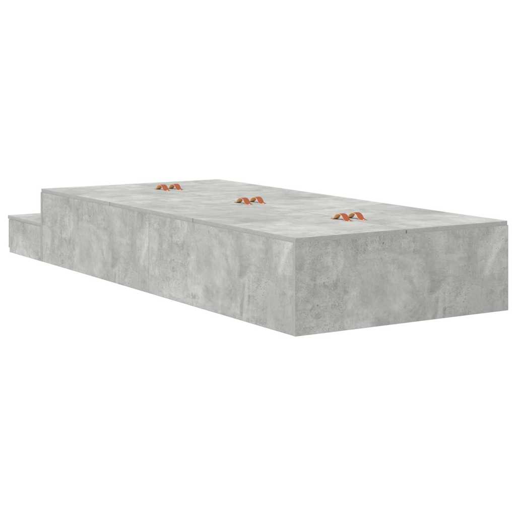 vidaXL Storage Bed Frame Concrete Grey 90 cm Engineered Wood