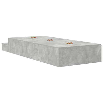 vidaXL Storage Bed Frame Concrete Grey 90 cm Engineered Wood