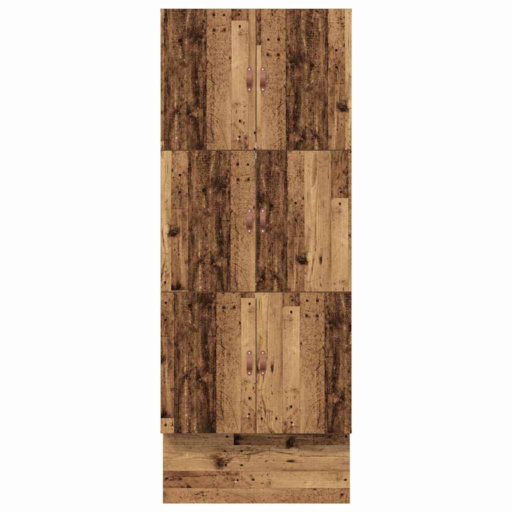 vidaXL Storage Bed Frame with Drawer Old Wood 90 cm Engineered Wood