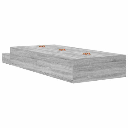vidaXL Storage Bed Frame with Drawer Grey Sonoma 75 cm Engineered Wood
