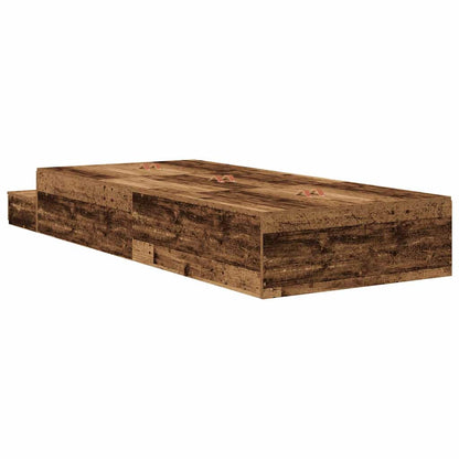 vidaXL Storage Bed Frame with Drawer Old Wood 75 cm Engineered Wood