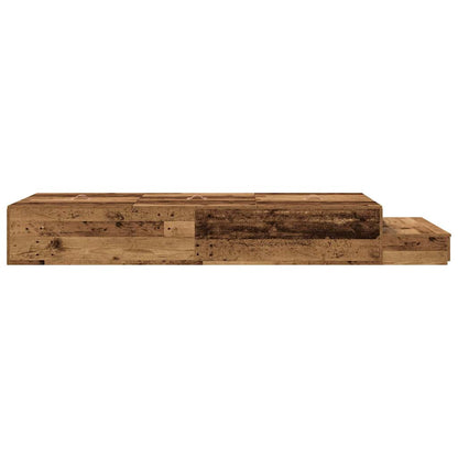 vidaXL Storage Bed Frame with Drawer Old Wood 75 cm Engineered Wood