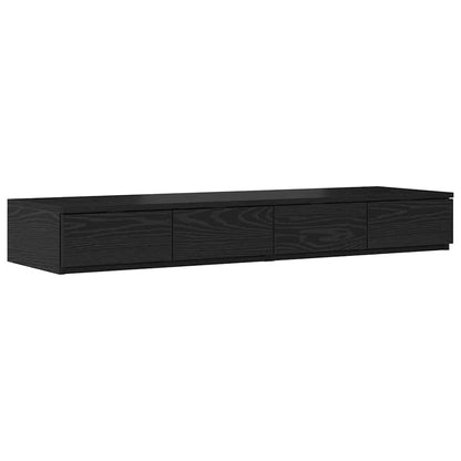 vidaXL Storage Bed Frame with Drawer Black Oak 120 cm Engineered Wood
