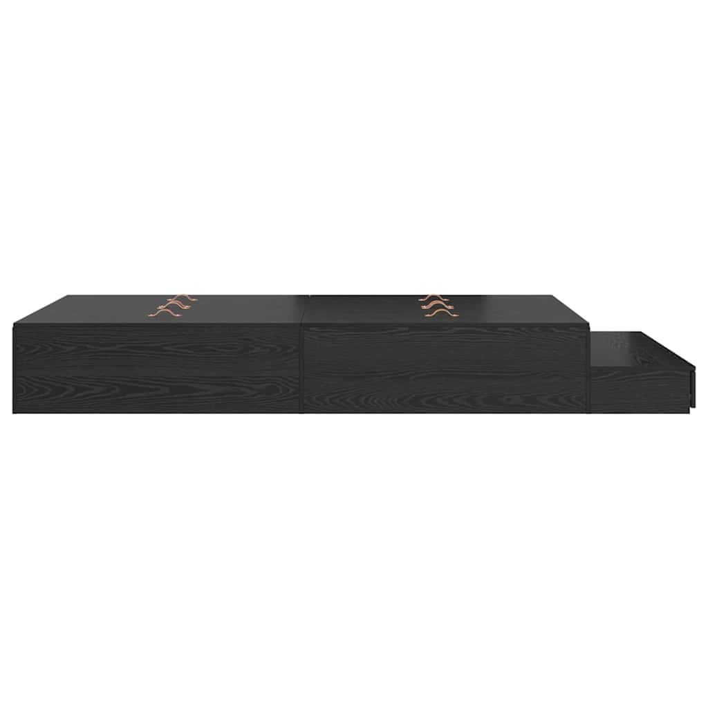 vidaXL Storage Bed Frame with Drawer Black Oak 120 cm Engineered Wood