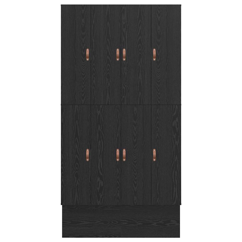 vidaXL Storage Bed Frame with Drawer Black Oak 120 cm Engineered Wood