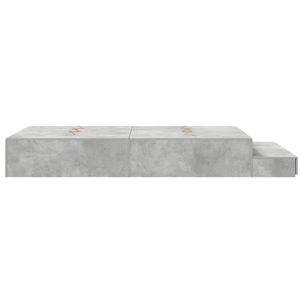 vidaXL Storage Bed Frame Concrete Grey 120 cm Engineered Wood