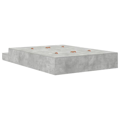 vidaXL Storage Bed Frame Concrete Grey 140 cm Engineered Wood