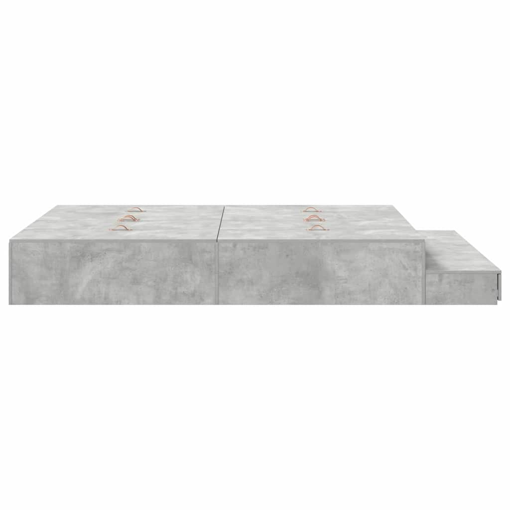vidaXL Storage Bed Frame Concrete Grey 140 cm Engineered Wood