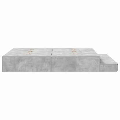vidaXL Storage Bed Frame Concrete Grey 140 cm Engineered Wood