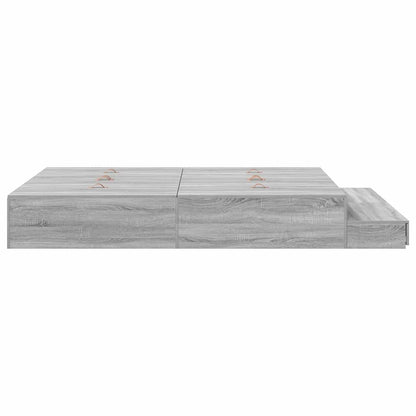 vidaXL Storage Bed Frame Grey Sonoma 140 cm Engineered Wood